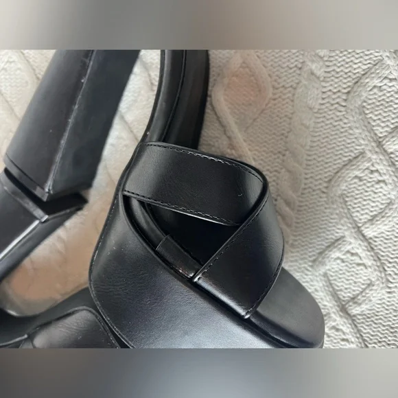 Chase + Chloe Black Strappy Adjustable Platform Heels Various Sizes - Picture 8 of 14